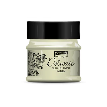 Pentart Delicate metál akrilfesték 50 ml - fehérarany