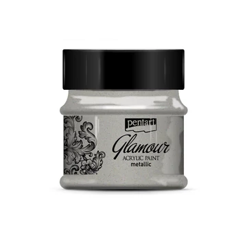Pentart  Glamour metál akrilfesték 50 ml - platinum 