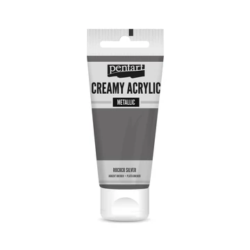 Pentart krémes metál akrilfesték 60 ml - rokokóezüst
