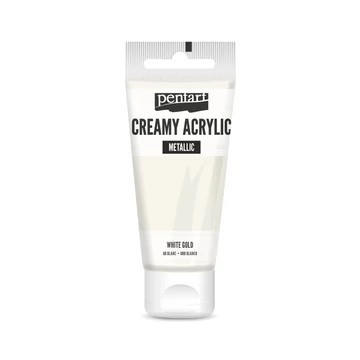 Pentart krémes metál akrilfesték 60 ml - fehérarany