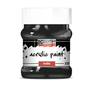 Pentart matt akrilfesték 230 ml - fekete