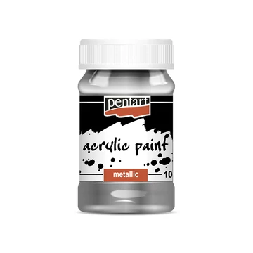 Pentart metál akrilfesték 100 ml - ezüst