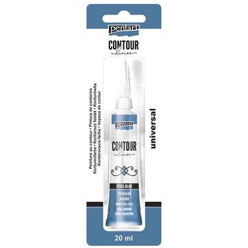 Pentart kontúrozó festék 20 ml - gyöngyház acélkék