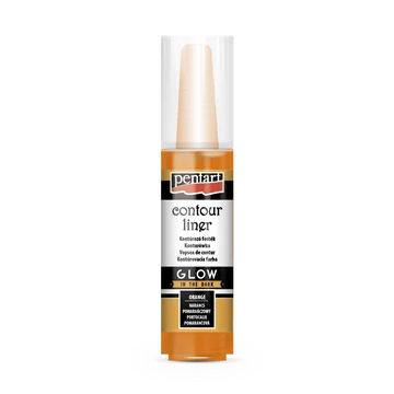 Pentart kontúrozó festék Glow in the dark 20 ml - narancs
