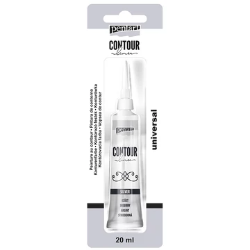 Pentart kontúrozó festék 20 ml - ezüst