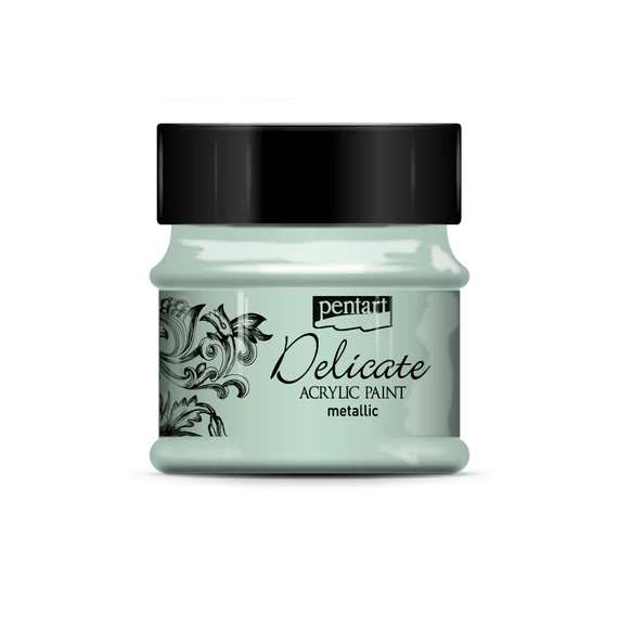 Pentart Delicate metál akrilfesték 50 ml - zöldezüst 