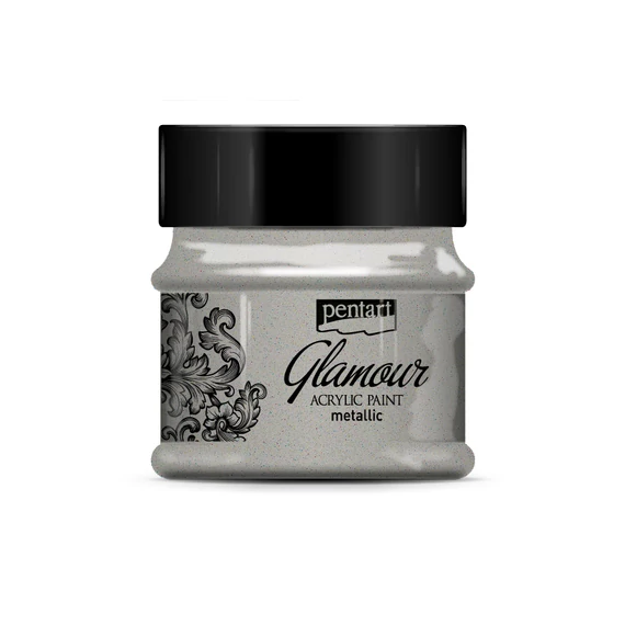 Pentart  Glamour metál akrilfesték 50 ml - platinum 