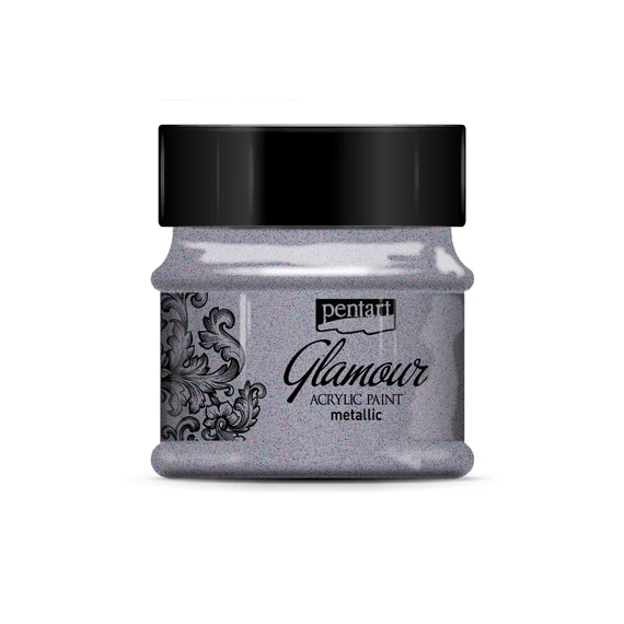 Pentart Glamour metál akrilfesték 50 ml - óezüst