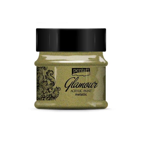 Pentart Glamour metál akrilfesték 50 ml - antikarany