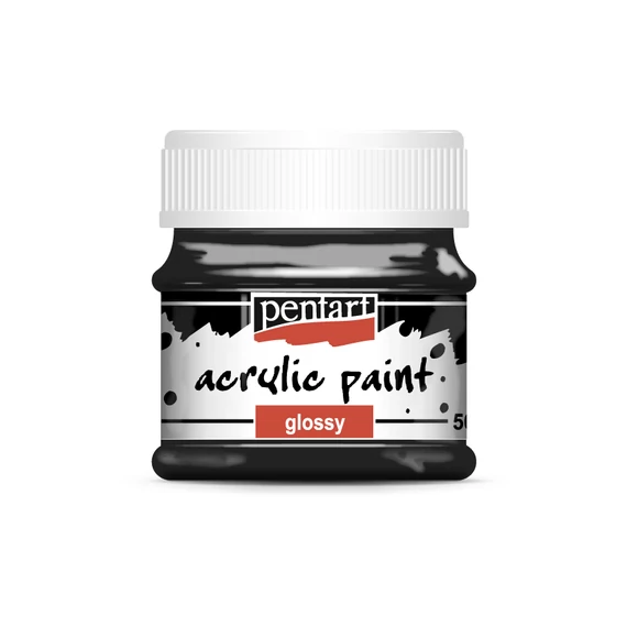 Pentart fényes akrilfesték 50ml - fekete