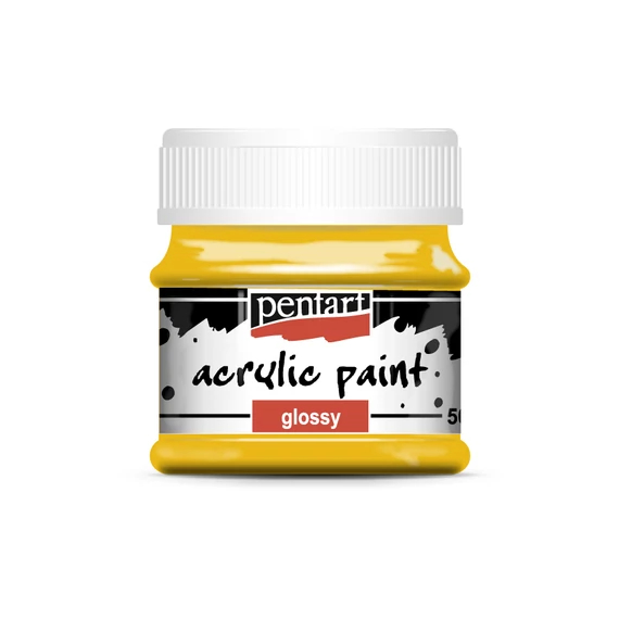 Pentart fényes akrilfesték 50ml - napsárga