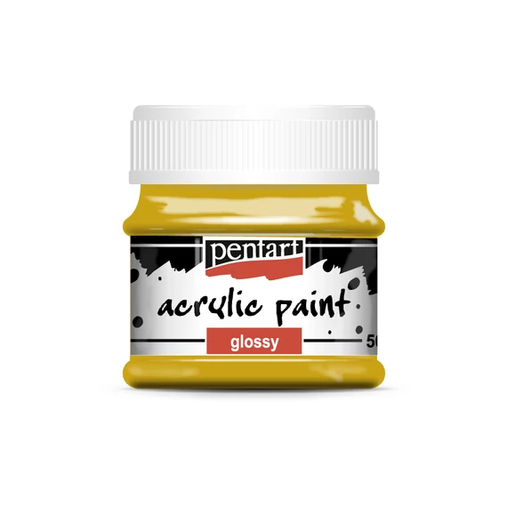 Pentart fényes akrilfesték 50ml - okker