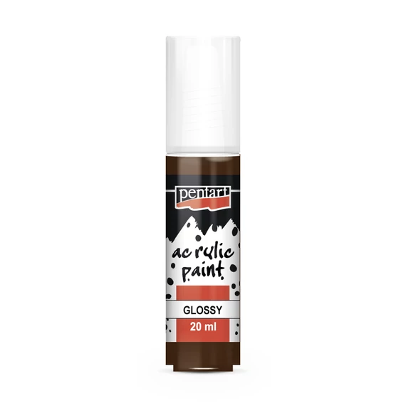 Pentart fényes akrilfesték 20ml - sötétbarna
