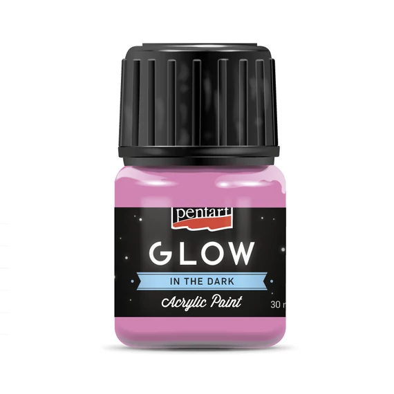 Pentart Glow sötétben világító akrilfesték 30 ml - pink