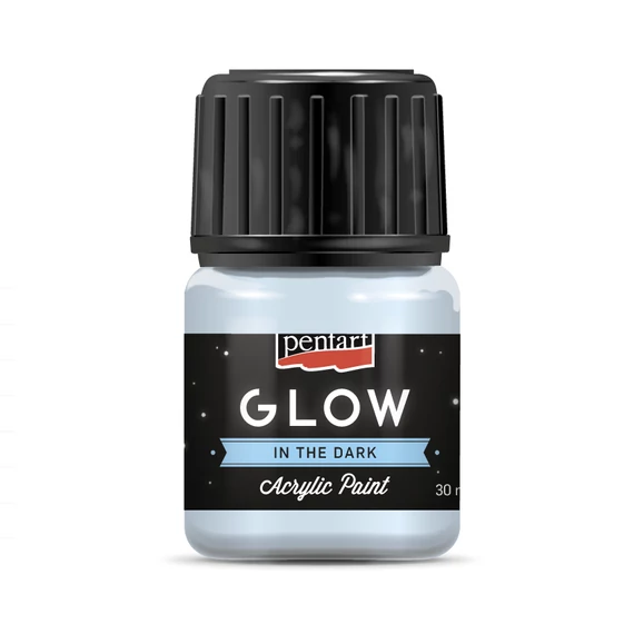 Pentart Glow sötétben világító akrilfesték 30 ml - kékesfehér