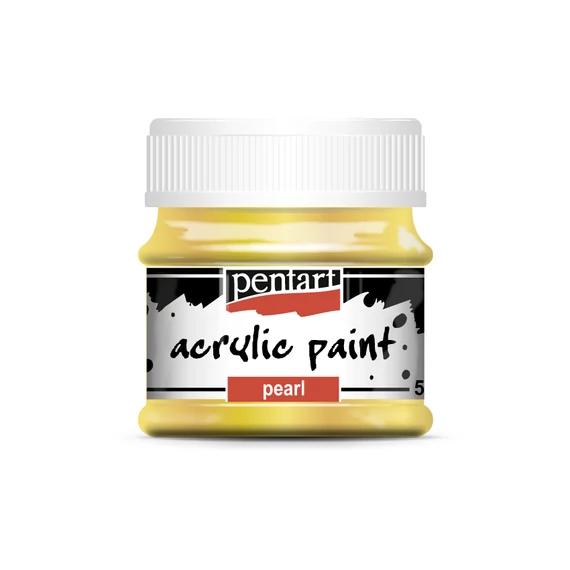 Pentart gyöngyház akrilfesték 50ml - sárga