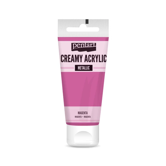 Pentart krémes metál akrilfesték 60 ml - magenta