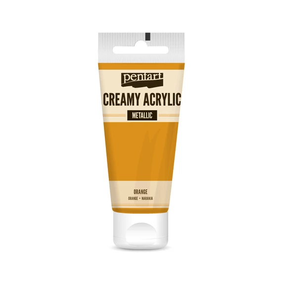 Pentart krémes metál akrilfesték 60 ml - narancs