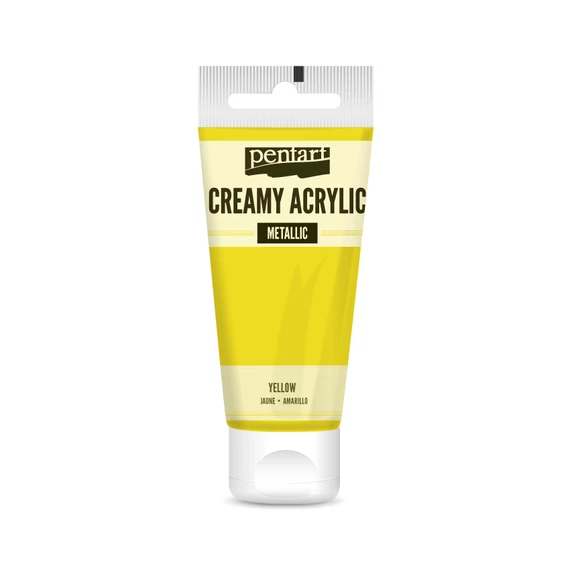 Pentart krémes metál akrilfesték 60 ml - sárga