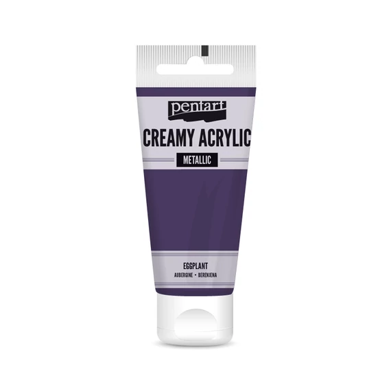 Pentart krémes metál akrilfesték 60 ml - padlizsán