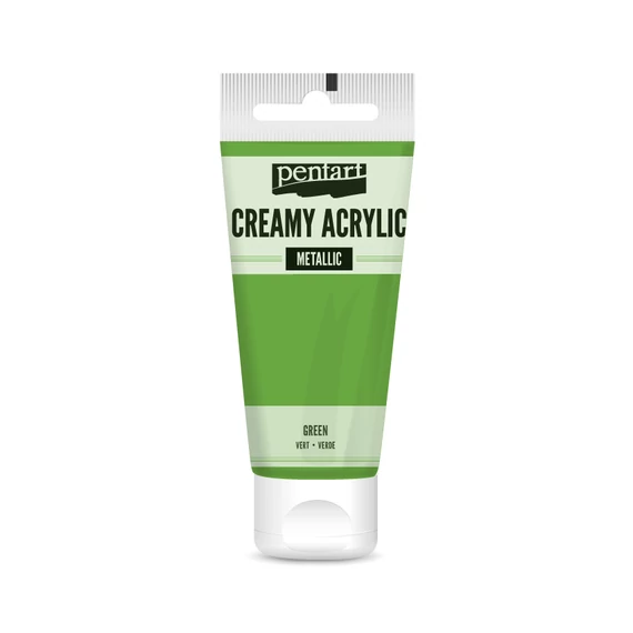 Pentart krémes metál akrilfesték 60 ml - zöld