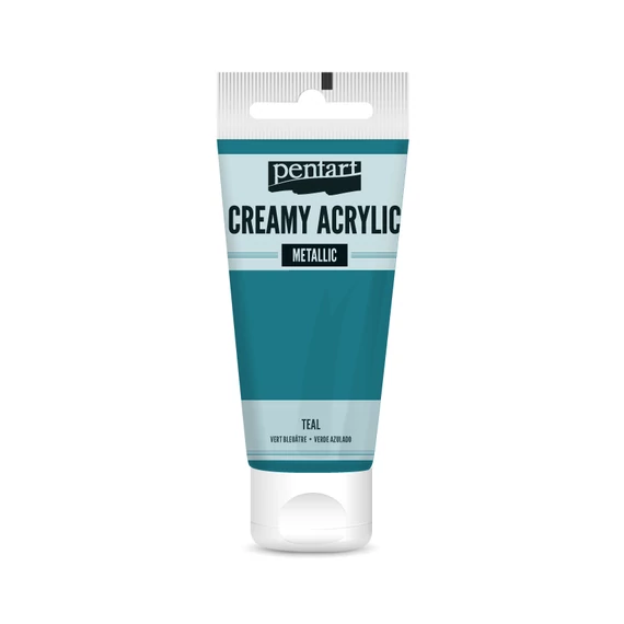 Pentart krémes metál akrilfesték 60 ml - zöldeskék