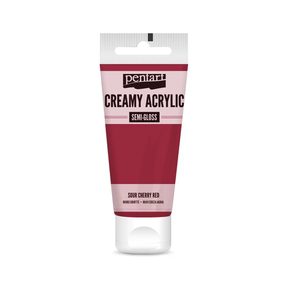 Pentart krémes selyemfényű akrilfesték 200 ml - meggypiros