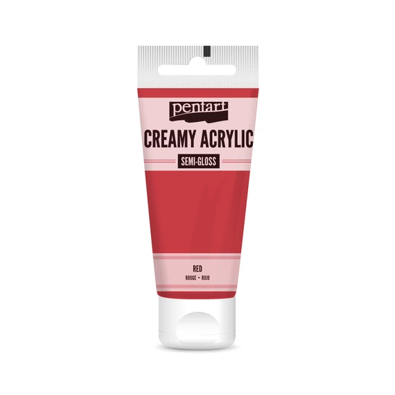 Pentart krémes selyemfényű akrilfesték 60 ml - piros