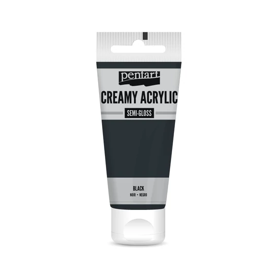 Pentart krémes selyemfényű akrilfesték 60 ml - fekete