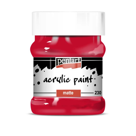 Pentart matt akrilfesték 230 ml - rúzspiros