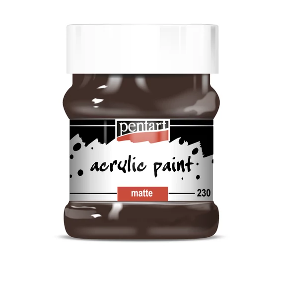 Pentart matt akrilfesték 230 ml - sötétbarna