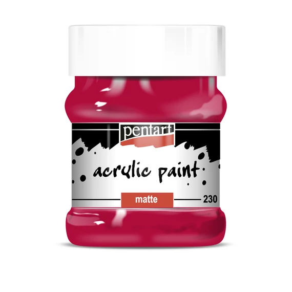 Pentart matt akrilfesték 230 ml - kárminpiros