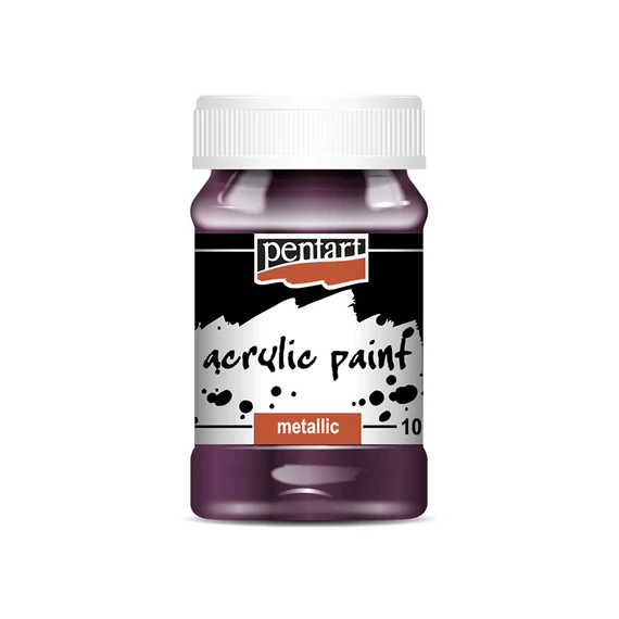 Pentart metál akrilfesték 100 ml - padlizsán