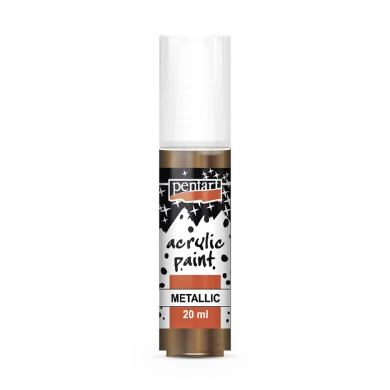 Pentart metál akrilfesték 20 ml - csillogó bronz