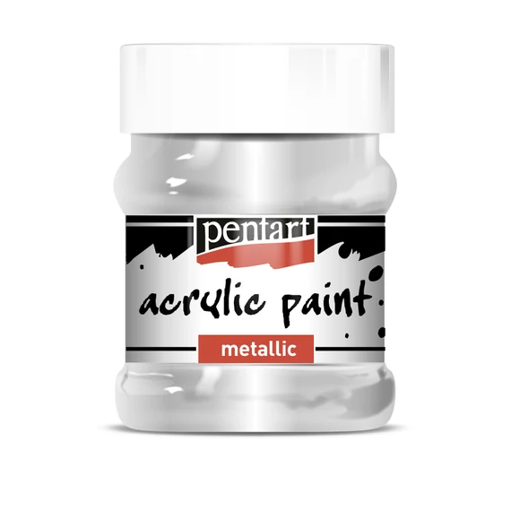 Pentart metál akrilfesték 230 ml - ezüst