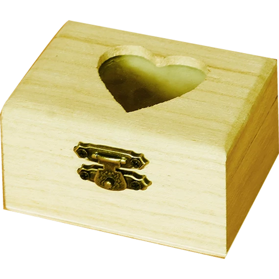 Minidoboz, szívbetéttel 8 x 4,5 x 6 cm