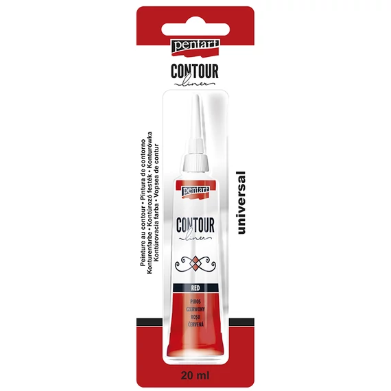 Pentart kontúrozó festék 20 ml - piros