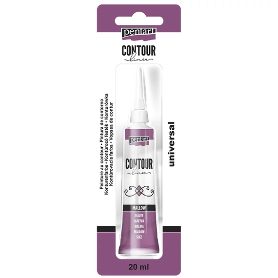 Pentart kontúrozó festék 20 ml - gyöngyház mályva