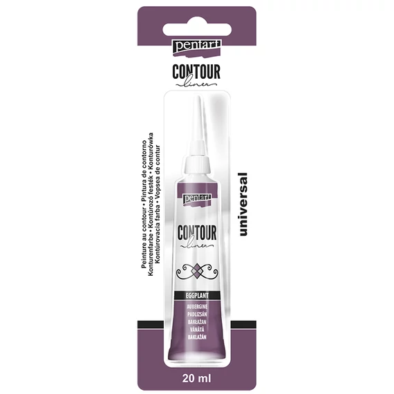 Pentart kontúrozó festék 20 ml - gyöngyház padlizsán