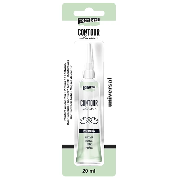 Pentart kontúrozó festék 20 ml - gyöngyház pisztácia