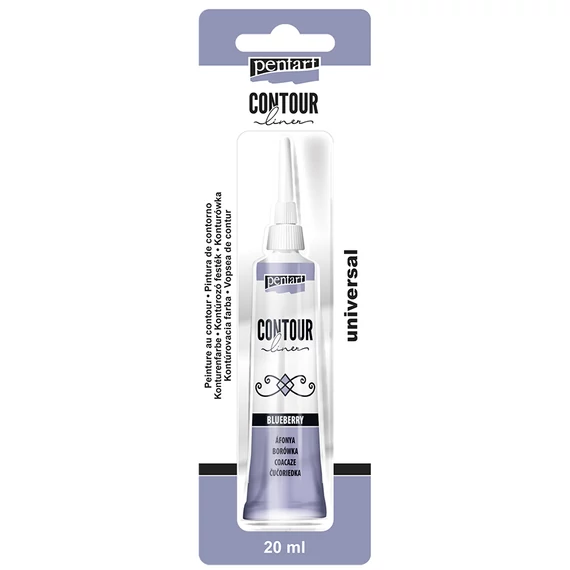 Pentart kontúrozó festék 20 ml - gyöngyház áfonya