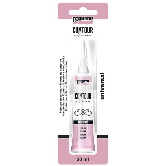 Pentart kontúrozó festék 20 ml - gyöngyház málna