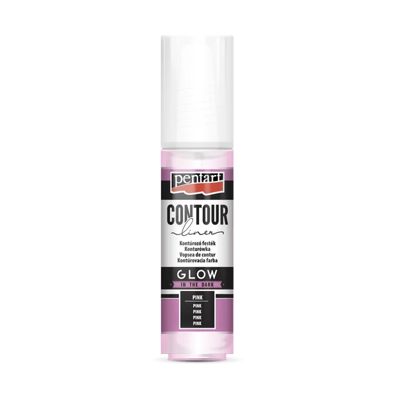 Pentart kontúrozó festék Glow in the dark 20 ml - pink