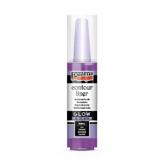 Pentart kontúrozó festék Glow in the dark 20 ml - lila