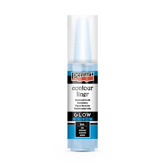 Pentart kontúrozó festék Glow in the dark 20 ml - kék