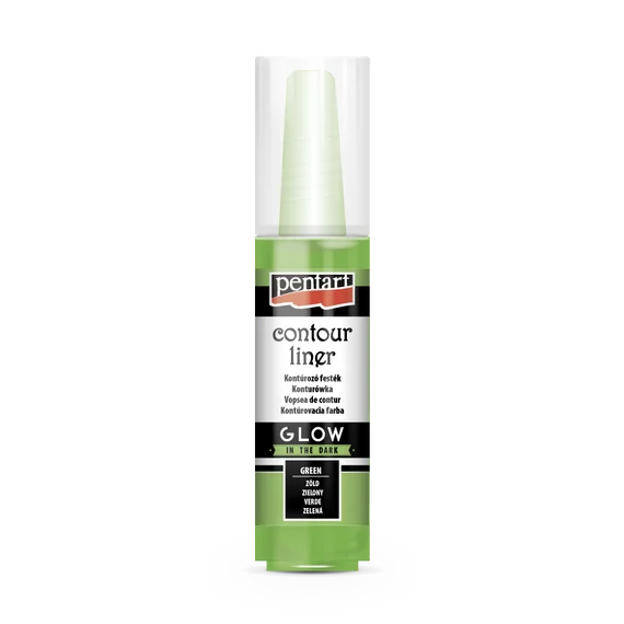 Pentart kontúrozó festék Glow in the dark 20 ml - zöld